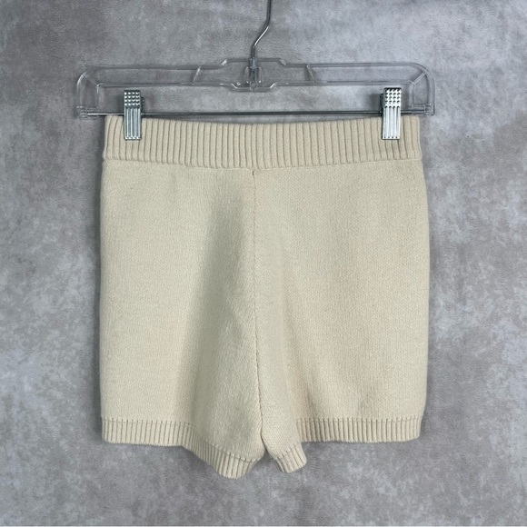 Peach Den Merino Wool Blend Knit Pull On Shorts In Ivory Women's Size S - Picture 3 of 6